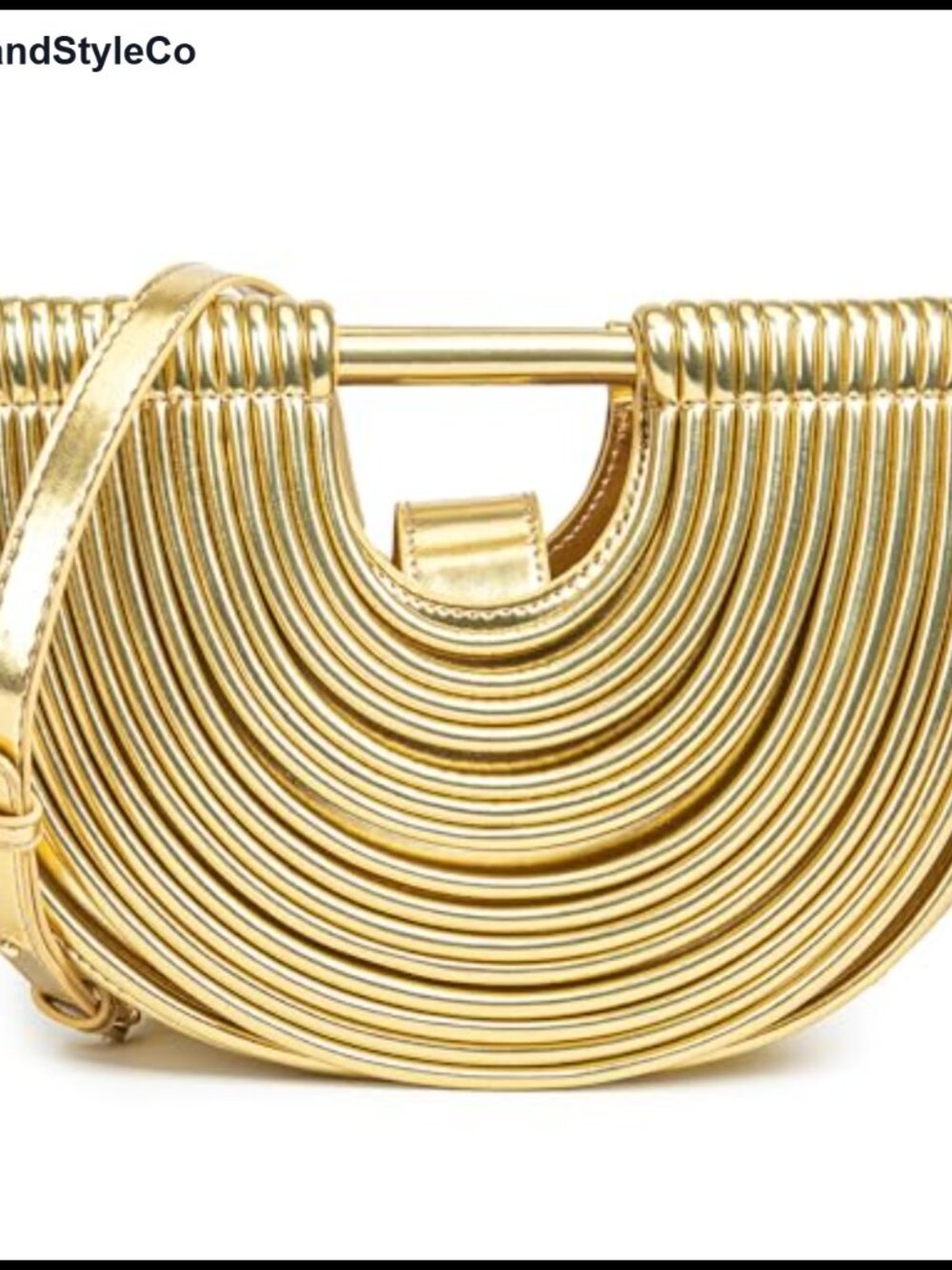 Woven Evening Clutch Half Round PU Vegan Leather Shoulder Crossbody Bag